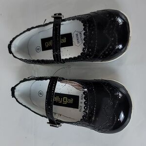 Gally Gait Girls Black Leather Shoes